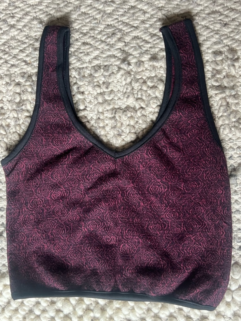 Una Pluma Cropped Tank Top Women Large Organic Cotton Stretch Fitted
